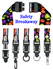 Quick Release Safety Lanyards: 3/4" Pattern Printed Quick Release Safety Neck Straps