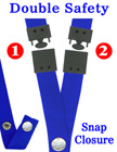 Two Safety Lanyards: 3/4" Breakaway Neck Straps: Snap Closure Identification Holders LY-SC-DS/Per-Piece