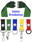 Single Breakaway Lanyards: 3/4" Safety Neck Straps: Snap Closure ID Holders LY-SC-N/Per-Piece
