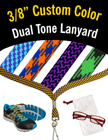 3/8" 2 Color Shoelace Custom Woven Lanyards