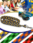 3/8" Diamond Stripe Lanyard With Swivel Hook