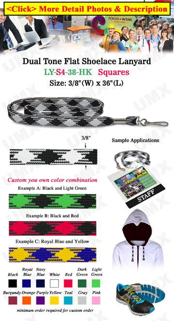 3/8" Squares Lanyard With Swivel Hook