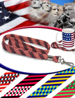 3/8" USA Flag Stripe Lanyard With Swivel Hook