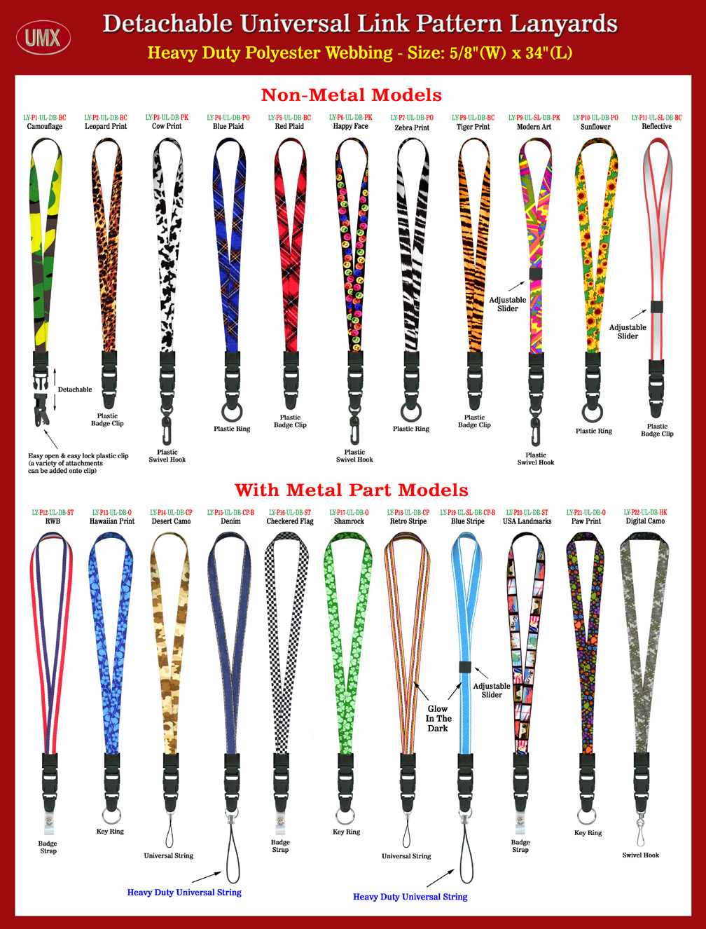 Overall View: Helpful Photo For Non-Metal Quick Release Lanyards: 5/8" With Printed Themes  Buyer