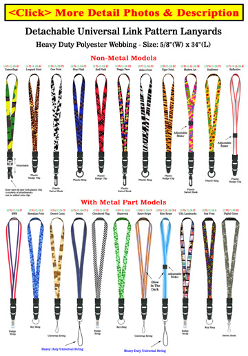 Non-Metal Quick Release Lanyards: With Printed Themes