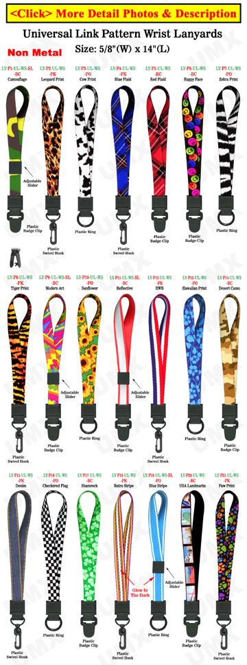 Printed Wrist Lanyards: 5/8" Art Printed Wrist Straps With Non-Metal Hardware