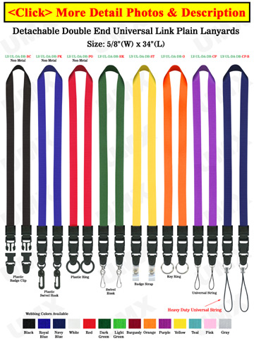 Double-Ended Neck Lanyards With Quick Release Plastic Buckles