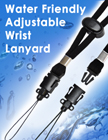 Water Friendly Woven Wrist Lanyards: With Stainless Steel Parts LY-606-CP/Per-Piece