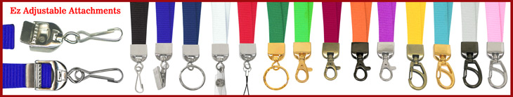 Ez-Adjustable Heavy Duty Plain Color and Custom Printed Lanyards