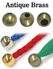 1/8"(D) Antique Brass Round Cord Ends: with 1/8"(D, Top Hole) x 3/16"(D, Bottom Hole) BD-417/Per-Piece