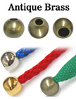 1/8"(D) Antique Brass Round Cord Ends: with 1/8"(D, Top Hole) x 3/16"(D, Bottom Hole)