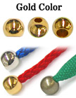 1/8"(D) Gold Finish Metal Cord Ends: with 1/8"(D, Top Hole) x 3/16"(D, Bottom Hole)