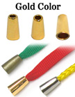 1/8"(D) Round Cone Shaped Gold Finish Metal Cord Ends: with 1/8"(D, Top Hole) x 1/4"(D, Bottom Hole) BD-556/Per-Piece