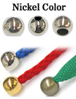 1/8"(D) Nickel Finish Metal Steel Cord Ends: with 1/8"(D, Top Hole) x 3/16"(D, Bottom Hole) BD-91/Per-Piece