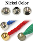 1/8"(D) Nickel Finish Metal Steel Cord Ends: with 1/8"(D, Top Hole) x 3/16"(D, Bottom Hole)