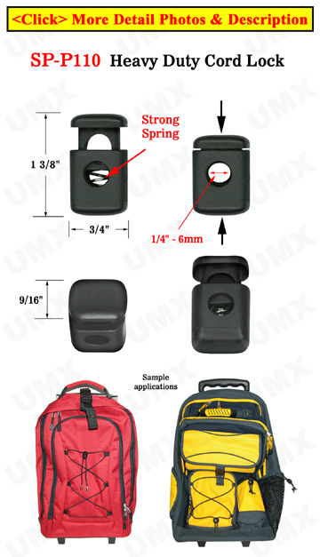 Drawstring Cord Locks With Locking Wheels For Pull String Bags