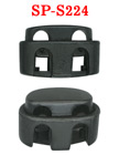 Cord Lock: Low Profile, Big Oval Shape,  Two-Holes - 3/16"(D)=5mm(D) SP-S224/Per-100-Pcs