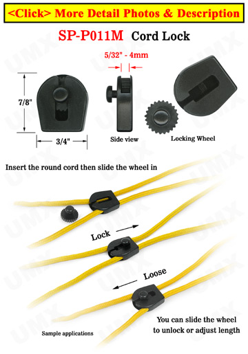 Drawstring Cord Locks With Locking Wheels For Pull String Bags