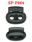 Cord Lock: Oval Shape, Flat Surface, Two-Holes - 3/16"(D)=5mm(D) SP-P064/Per-100-Pcs