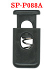 Cord Stoppers: Plastic, Rectangular Locks, One Hole 5mm(D)=3/16"(D) SP-P088A/Per-100-Pcs
