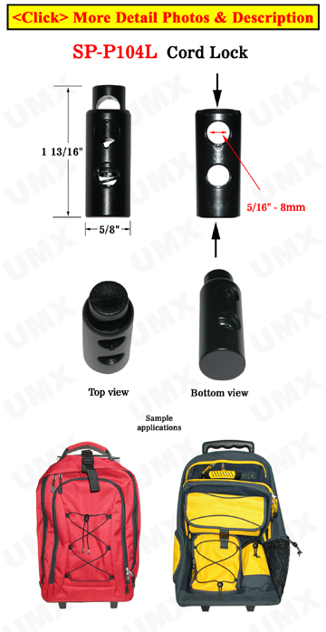 Big Hole Cord Lock With Two Big String Holes - 8mm(D)=5/16(D) 