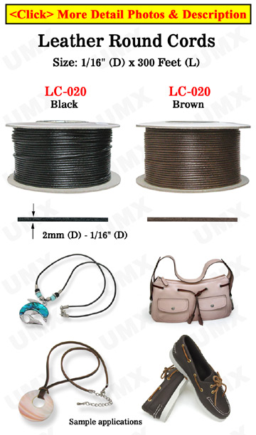 Thin Leather Cord: By The Spool (Roll) / 300 ft - 1/16 (D