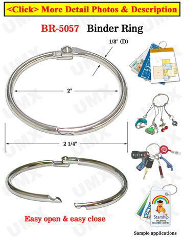 2 Big Binder Rings: Metal Round Ring Binders - Split-Rings 