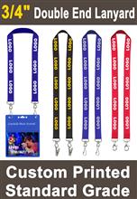 3/4" Trade Show Custom Printed Lanyards For Badges  with Two Clip Holes LY-034-DA/Per-Piece