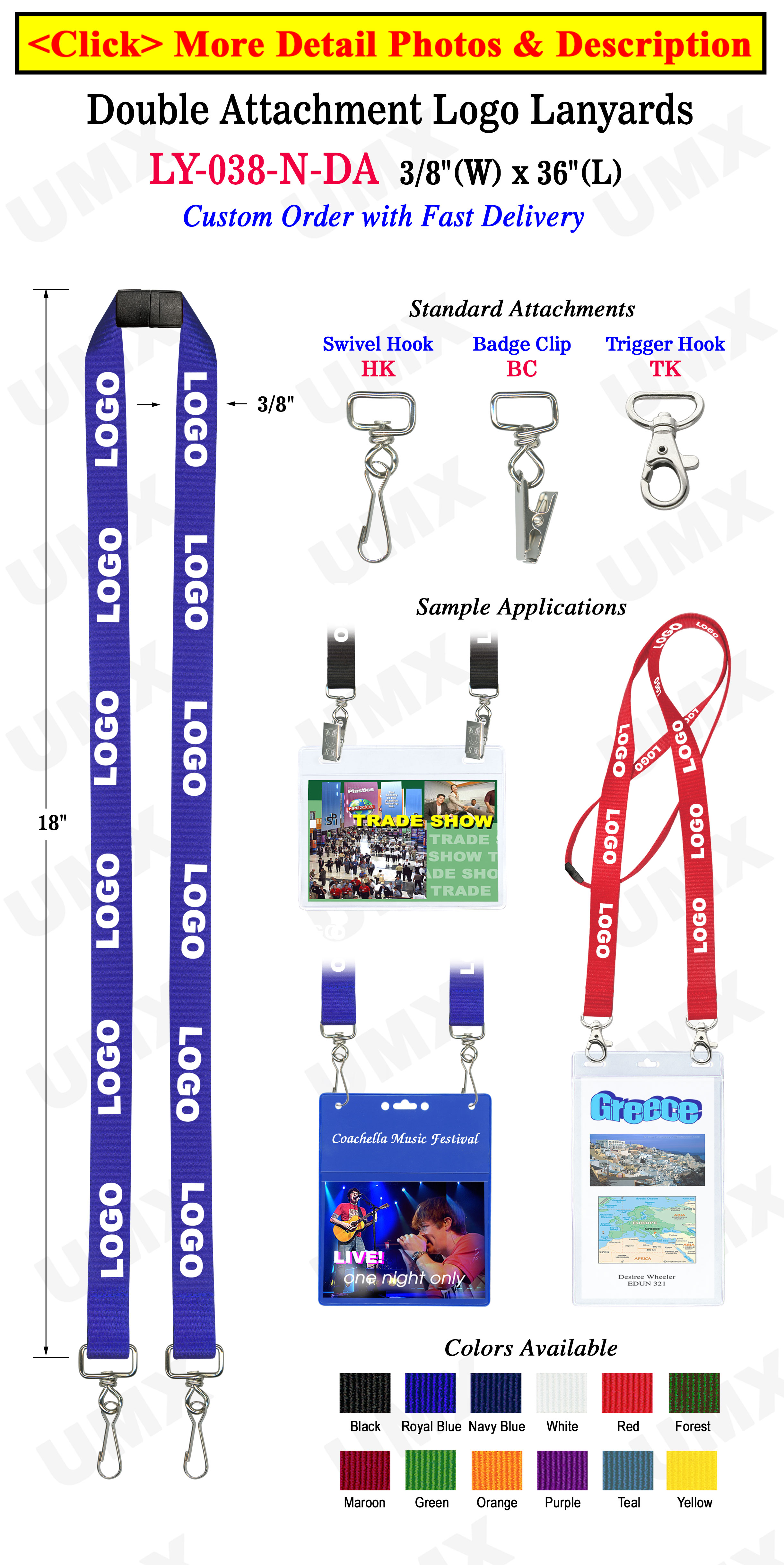 5/8" Full Color Dye Sub Lanyards with Custom Logo Printed