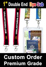 1" Big Promotional Lanyards With 2 Ends and Dye Sub Custom Printed LY-406-DA-Dye-Sub/Per-Piece