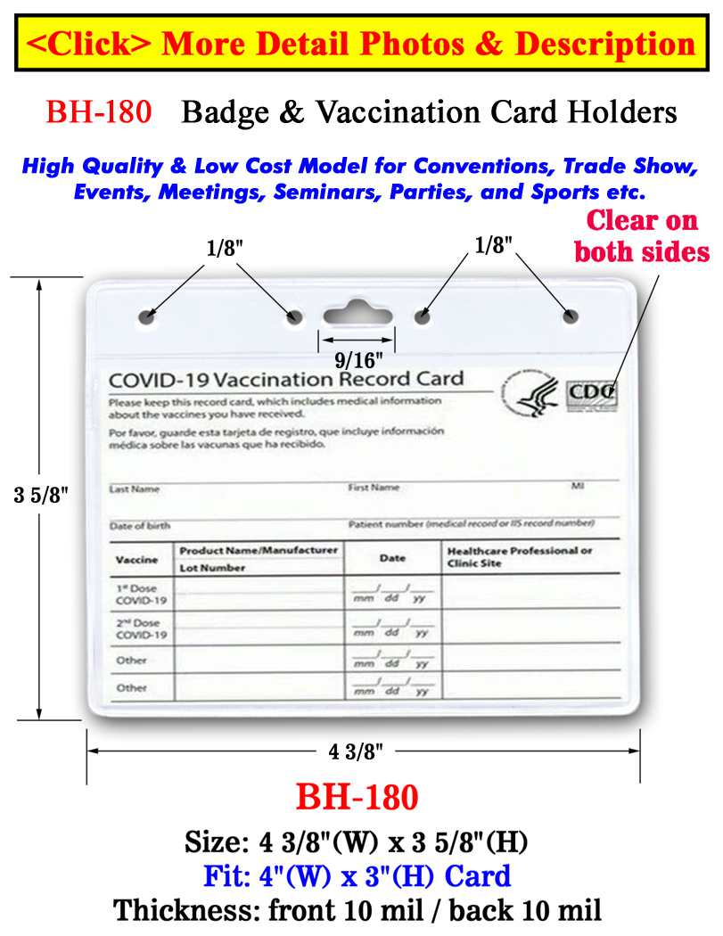 The Most Popular Low Cost Badge Holder For 4"(W)x3"(H) Name Badges or ID cards