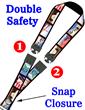 Security Badge Lanyards: 3/4" Pattern Printed Secured Badges, Neck Straps LY-P-SC-DS/Per-Piece