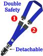 Detachable Two Breakaway Lanyards: 3/4" Safety Neck Straps: Snap Fastener ID Tag Holders