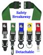 Detachable Safety Lanyards 3/4" Neck Straps: Snap Closure Name Tag Holders LY-SC-N-DB/Per-Piece