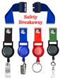 Safety Retractable Badge Holder Lanyards: with 3/4" Plain Color Snap Fastener Neck Lanyard Straps LY-SC-N-RT-21/Per-Piece