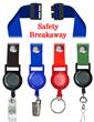 Safety Retractable Badge Holder Lanyards: with 3/4" Plain Color Snap Fastener Neck Lanyard Straps