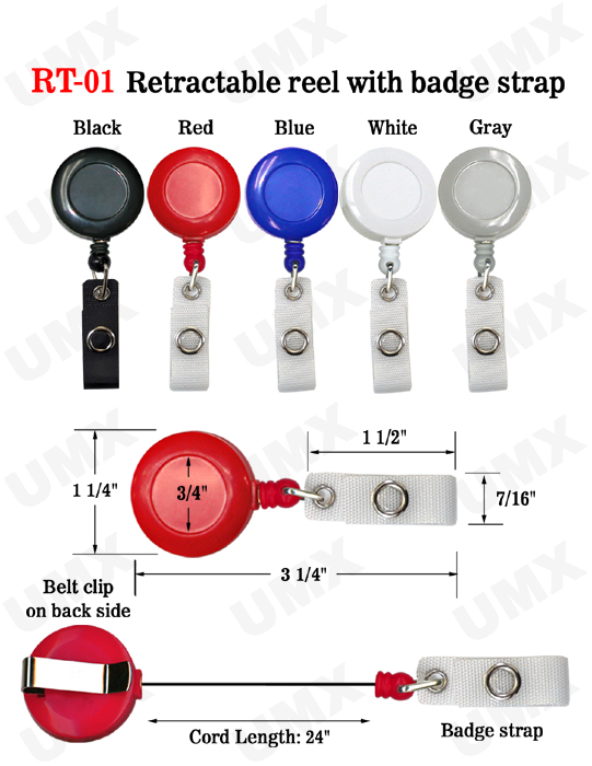 Round Badge Reels With Badge Straps 