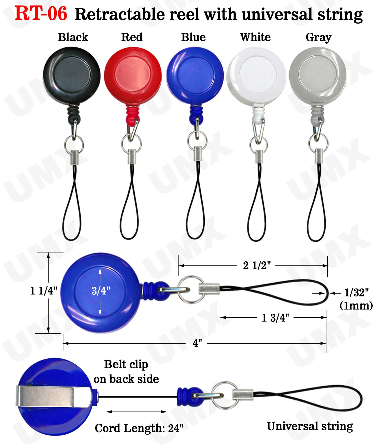 Retractable Reels With Universal Cell Phone Strings
