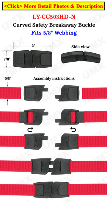 Plastic Breakaway Neck Lanyard Buckles: Flat & Curved Safety Wrist