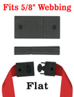 Flat Plastic Breakaway Lanyard Buckles - Fit 5/8" Straps