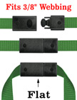 Plastic Safety Buckles: Small Flat & Straight Breakaway Buckles - 3/8" LY-CC403HD/Per-Piece