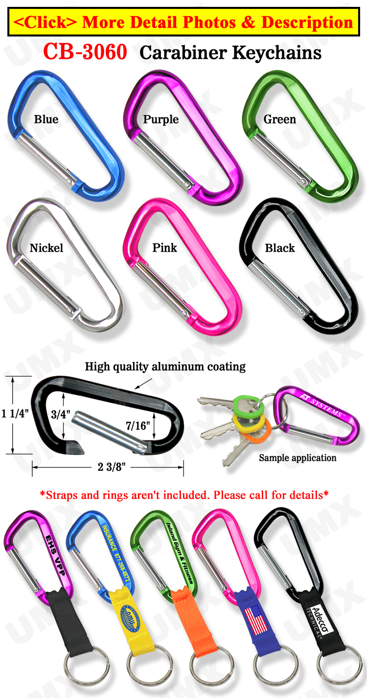 Premium Carabiner Keychains With Fashion Color Selections