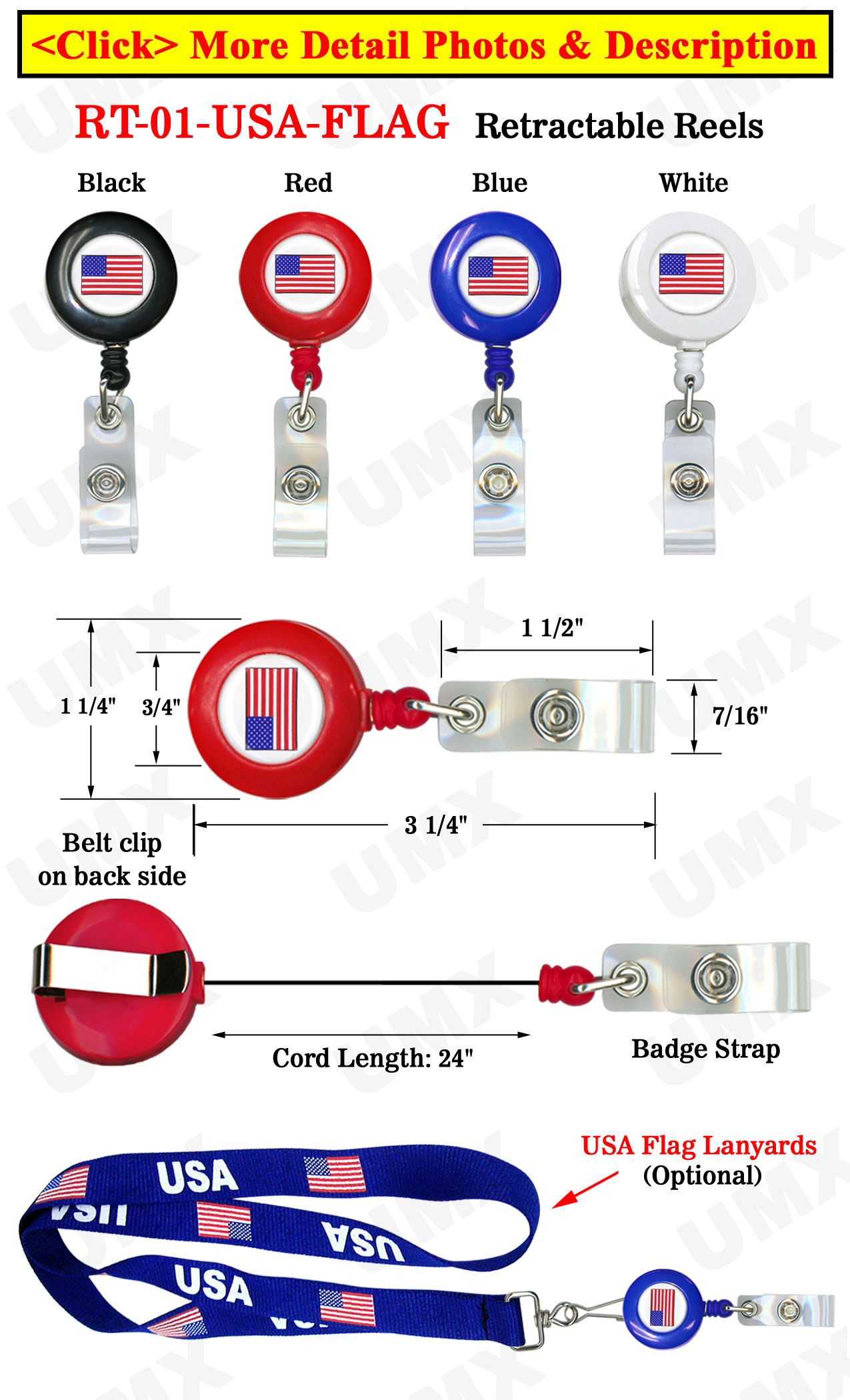 Round Badge Reels With Badge Straps