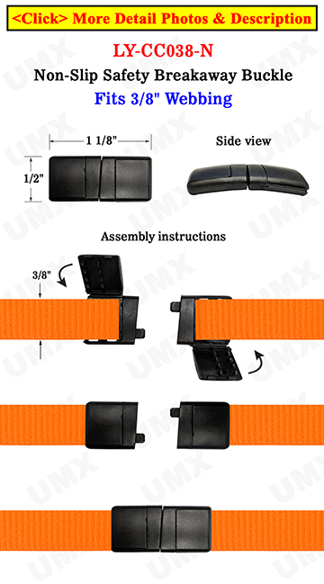 Non-Slip 3/8"  Small Safety Buckles