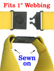 Sewn-On Large Breakaway Buckles: Large Safety Buckles: Fit 1" Wide Lanyards