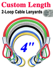 4" Color Coated Cable Lanyards With Two Loop-Ends