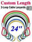 24" Stainless Steel Cable Lanyards: Custom Bulk Order LY-2LE-W02P-24/Per-Piece