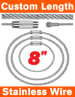8" Custom Length Steel Wire Key Ring RK-W01-08/Per-Piece