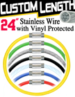 24" Vinyl Coated Tether Cable with Safety Protection