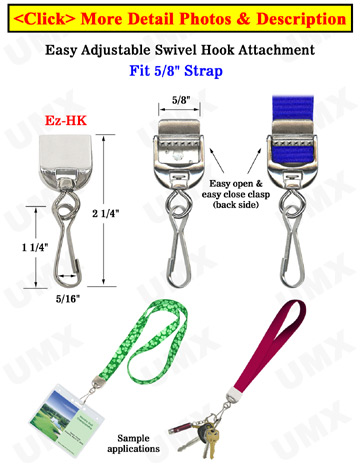 Bulk Lanyard Swivel Hooks - Fits Most Lanyards